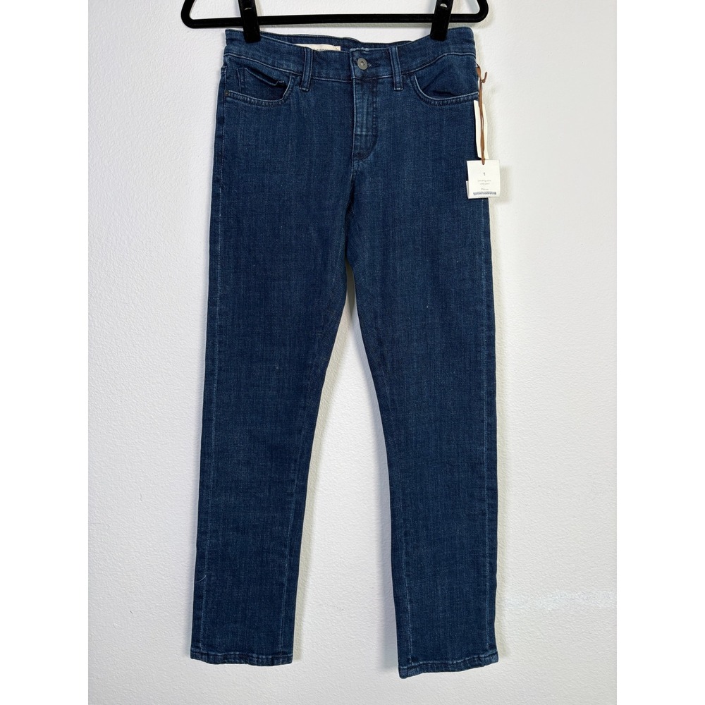 Pilcro and the Letterpress Slim Boyfriend Jeans Dark Wash Blue Denim Size 25 NWT - Picture 2 of 8
